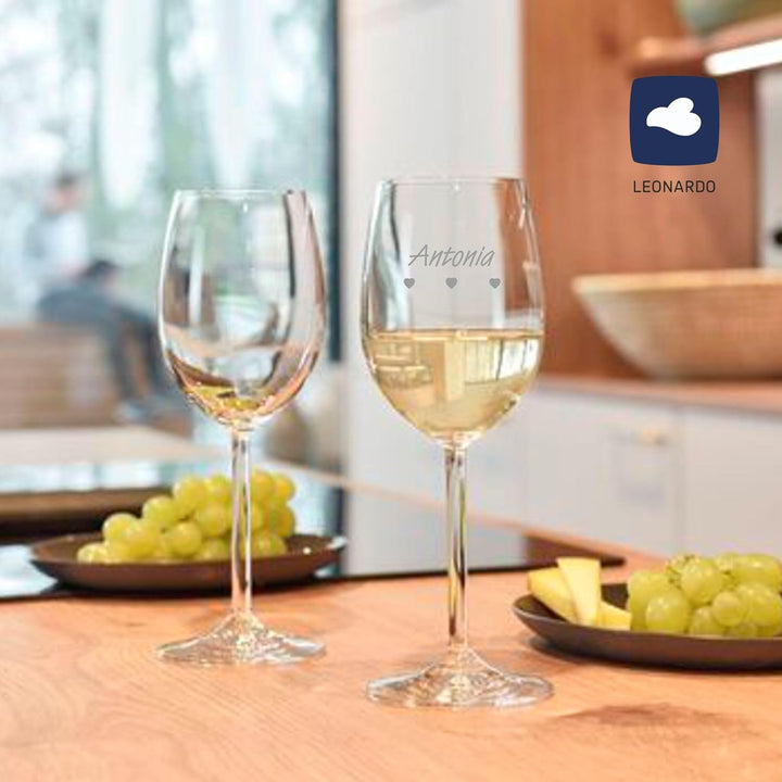 Geschenk zum Valentinstag – Wein Geschenksets – Weinglas mit Gravur 370ml – Geburtstagsgeschenke – G