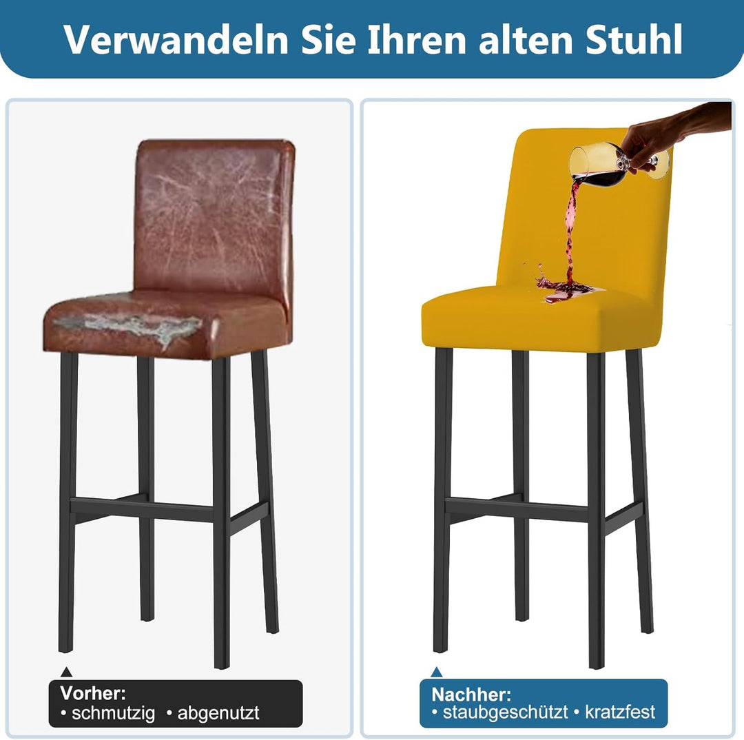 Dioxide Stuhlhussen Barhocker-Bezug, Stuhlhussen 4er Set Stuhlhülle Elastische, Stuhl überzug Für de
