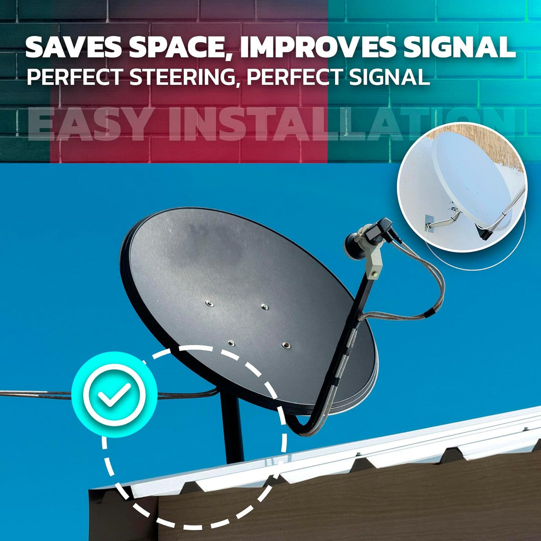 DOJA Barcelona | Wand SAT Halterung | Packung 1 | L-förmiger Wand Antennenmast | Ø 25mm | 30 X 58cm