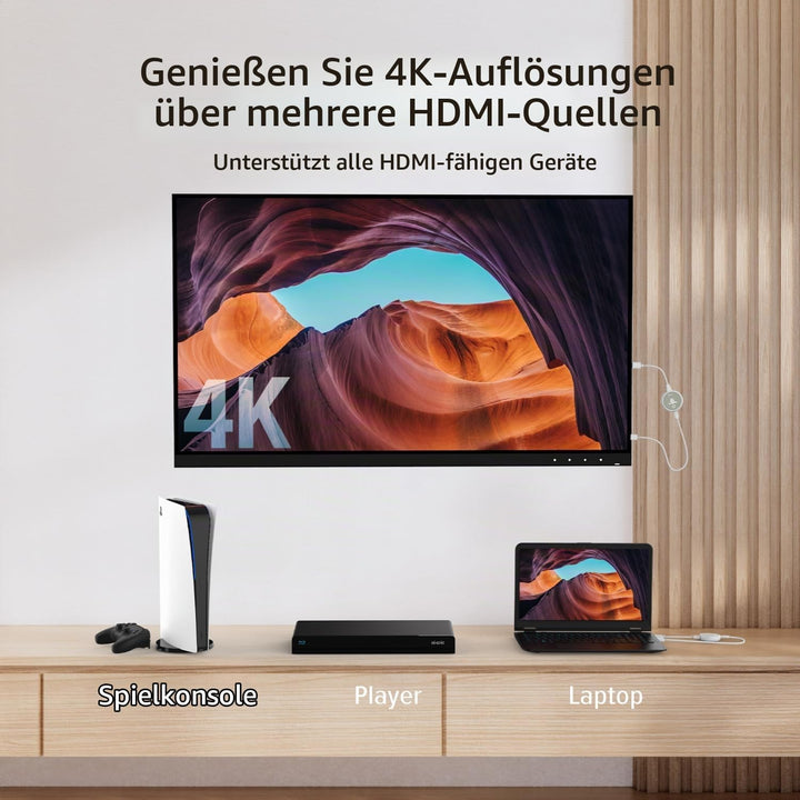 j5create ScreenCast 4K Wireless HDMI Transmitter und Receiver, Wireless HDMI Extender, unterstützt 4