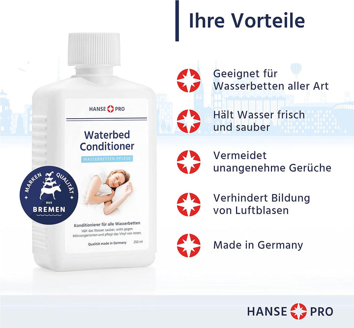 Hanse Pro Waterbed Conditioner (8 x 250 ml) I für alle Wasserbetten geeignet I Konditionierer I Wass