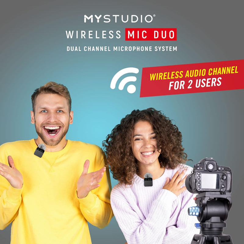 MyStudio Wireless MIC Duo • Mikrofon-Set mit Zwei Lavalier-Ansteckmikrofonen • Schnurlos • Für Zwei