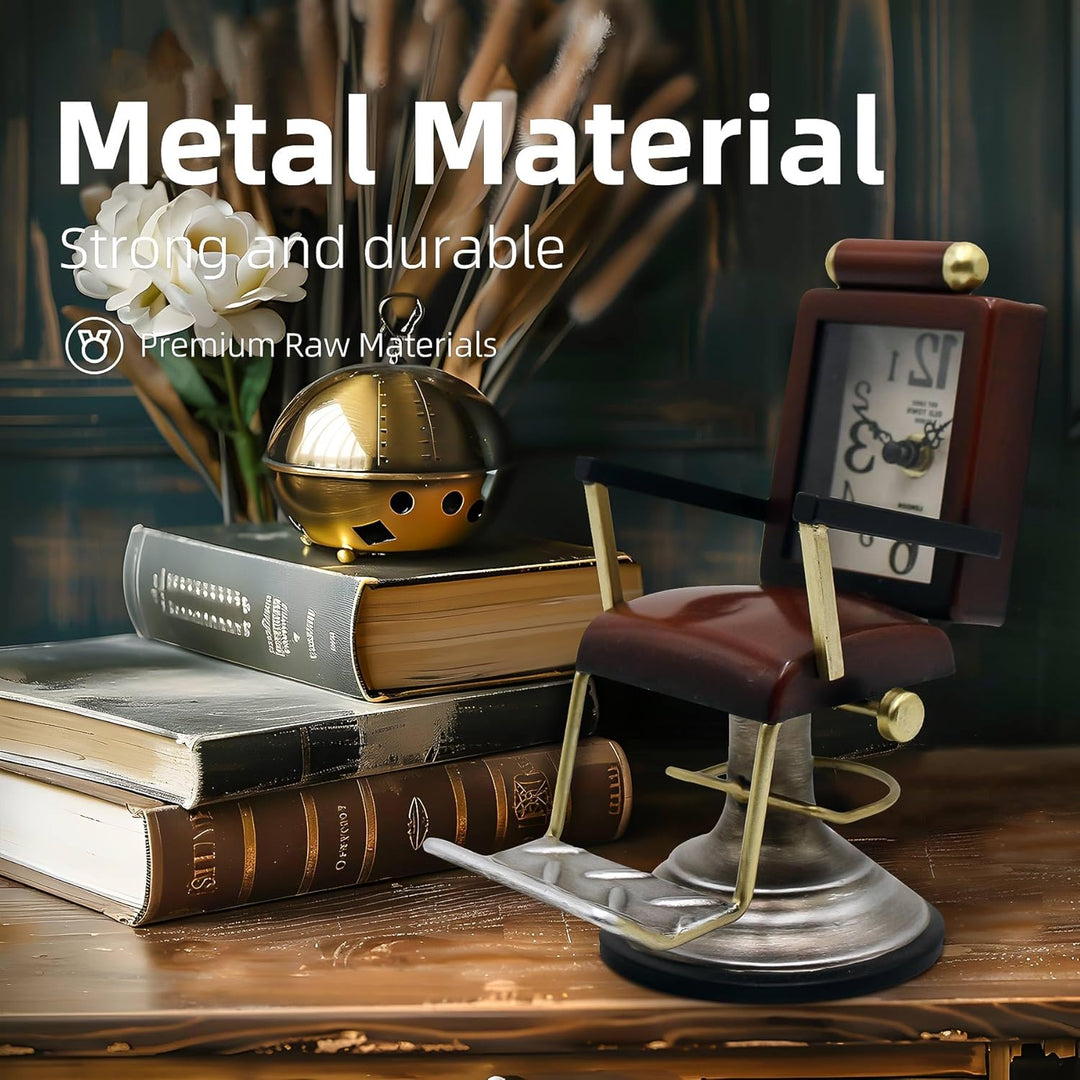 YOUKI Retro Stuhl Tischuhren,Tischuhren Modern,Standuhr Wohnzimmer,Tischuhr analog,Leise Tischuhr,Ba