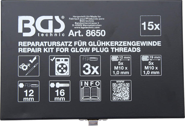 BGS 8650 | Reparatursatz für Glühkerzengewinde | M10 x 1,0 mm