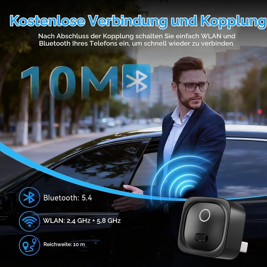 Carplay Wireless Adapter, Upgrade Android Auto&amp;Carplay Wireless Adapter | USB A/C, Plug &amp; Play, Stab