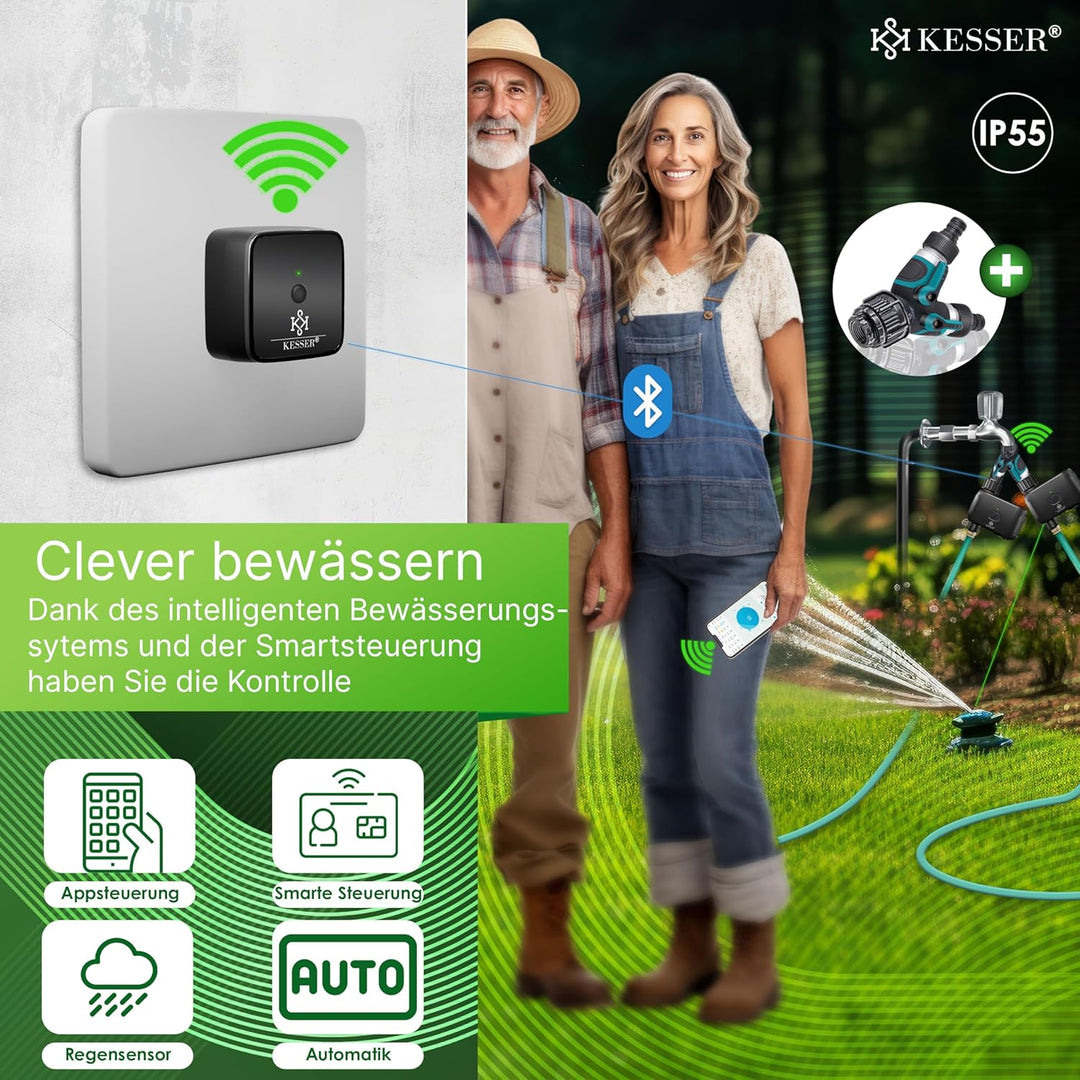 KESSER® Bewässerungssteuerung mit WLAN WiFi | Bewässerungscomputer für Garten & Balkon | Bewässerung