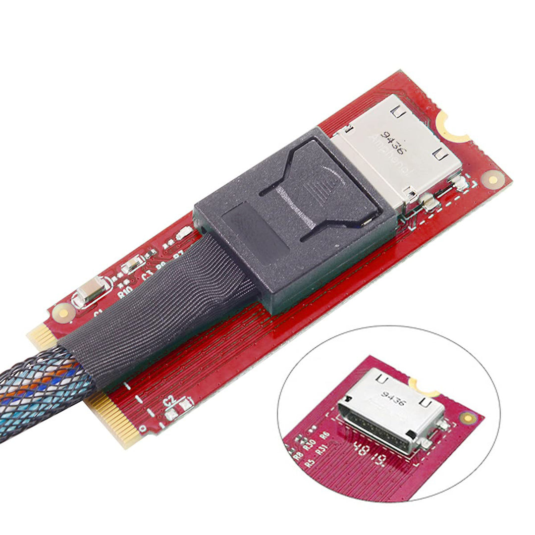 CY Adapter PCI-E 4.0 M.2 M-Key auf Oculink SFF-8612 SFF-8611 Host Adapter für PCIe Nvme SSD 2260 Bla