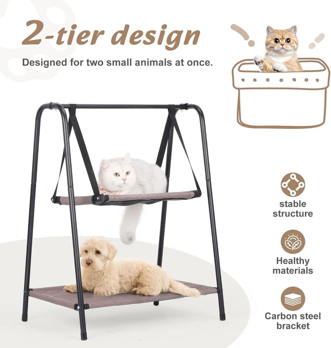 Etagen-Katzenschaukel Hängebett, Kätzchen-Hängematten mit Kissen, erhöhte Schaukeln für Katzen und K