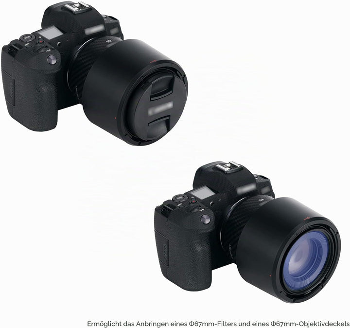 JJC ET-77 Gegenlichtblende kompatibel mit Canon RF 85 mm F2 Makro is STM Objektiv + EOS R R5 R6 RP R