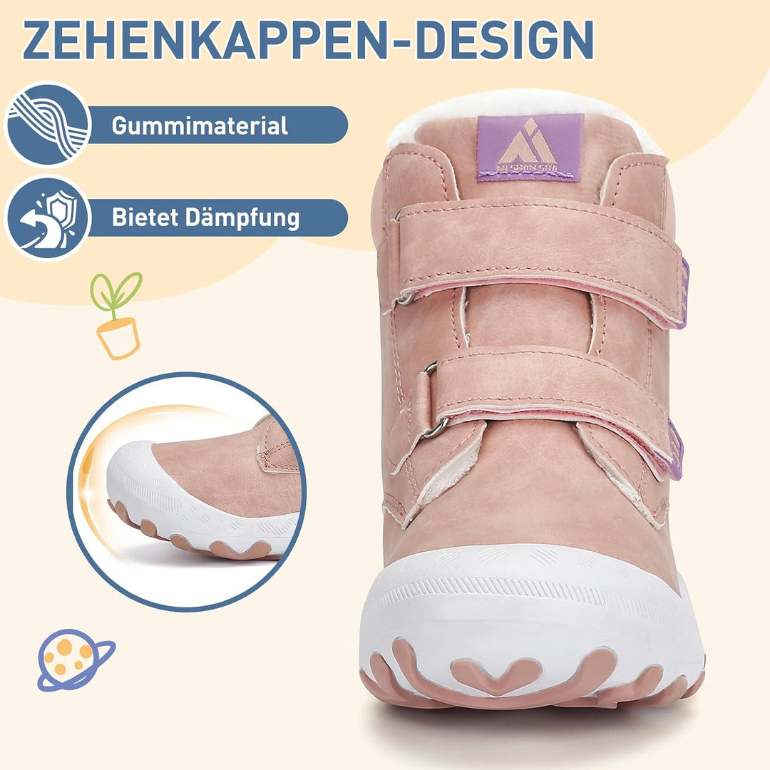 Mishansha Kinder Winterschuhe Mädchen Winterstiefel Warm Schneestiefel Gefüttert Boots Wasserdicht 2