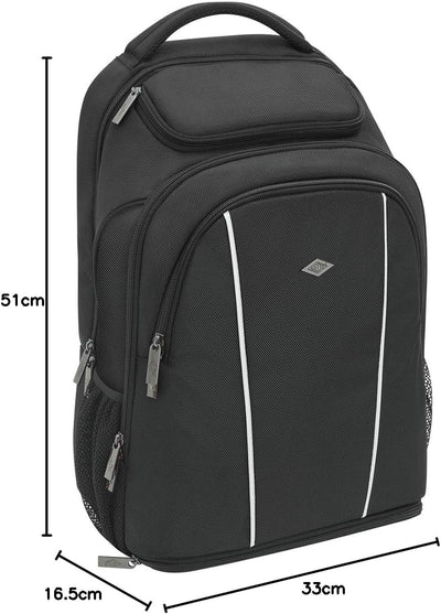 Wedo 597601 Business Rucksack mit Komfortausstattung, Schutzfächer für Notebooks bis 15,6 Zoll & Tab