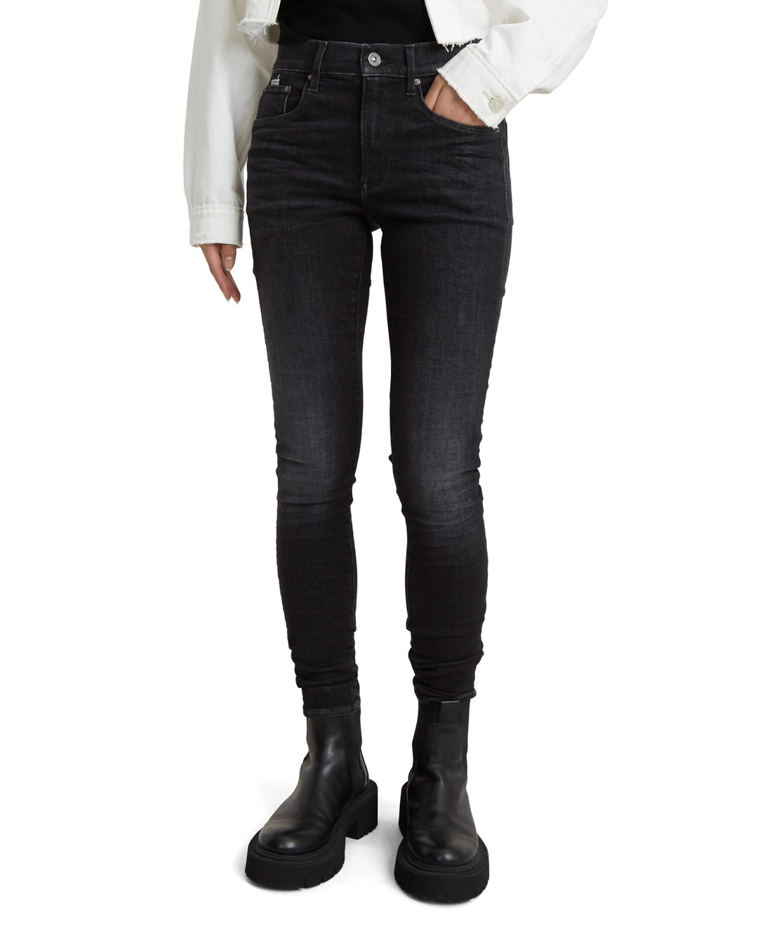 G-STAR RAW Damen 3301 High Skinny Jeans 23W / 28L Schwarz (Worn in Coal D05175-a634-b179), 23W / 28L