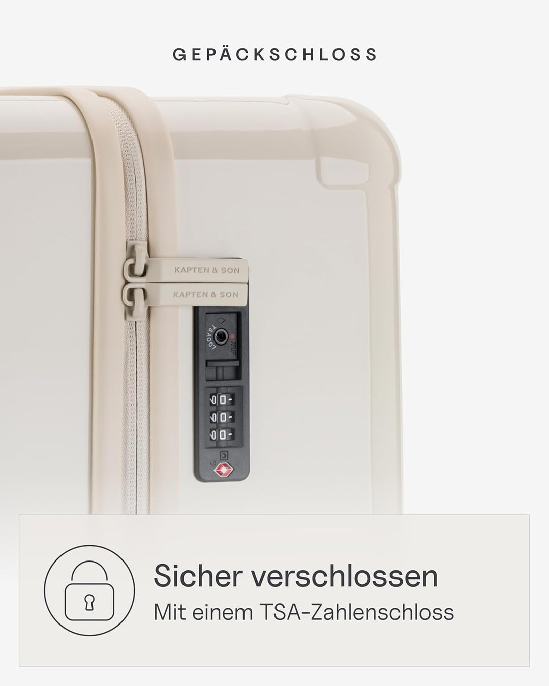 Kapten & Son Koffer Heathrow Essential Check-In Sandstone 82 L | Hartschalenkoffer Gross Beige mit s