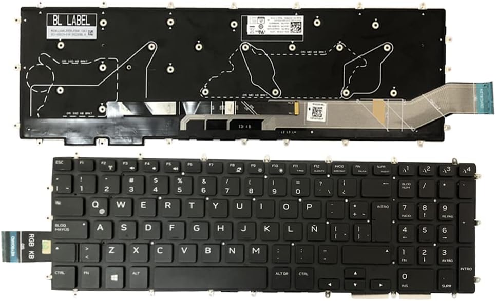 Gintai Spanische Tastatur mit Hintergrundbeleuchtung für Dell Alien-Ware M15 R1 ALW15M, M17 R1 ALW17