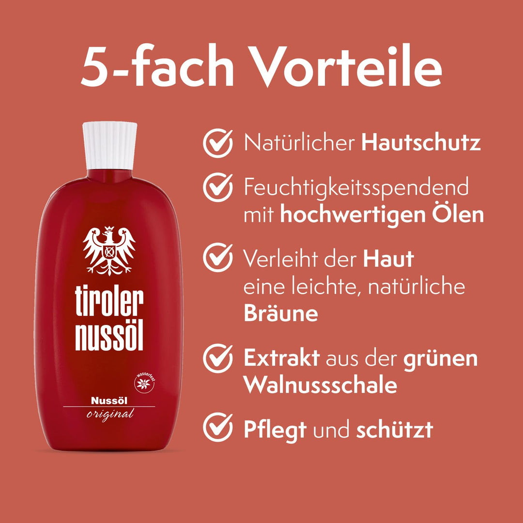 Tiroler Nussöl Original DOPPELPACK 2x 150ml |Das Original |Verleiht der Haut schon beim Auftragen ei