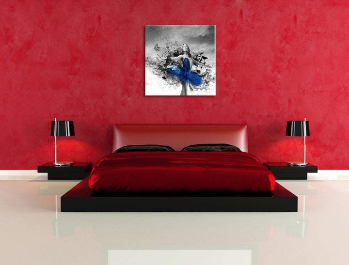 Pixxprint schöne Ballerina als Leinwandbild/Grösse: 70x70 cm/Wandbild/Kunstdruck/fertig bespannt, 70