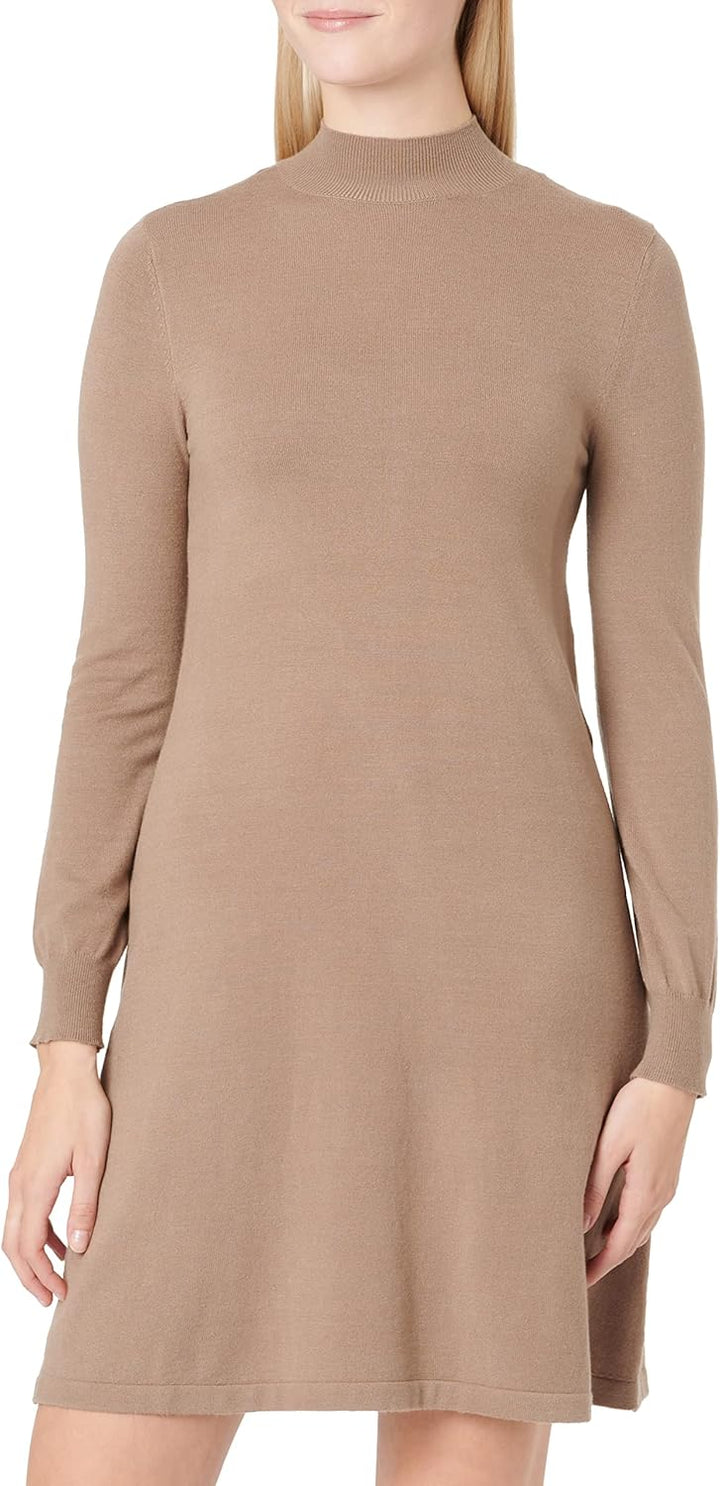 PIECES Damen Pcjalina Ls T-Neck Knit Dress Noos Bc Kleid XS Fossil, XS Fossil