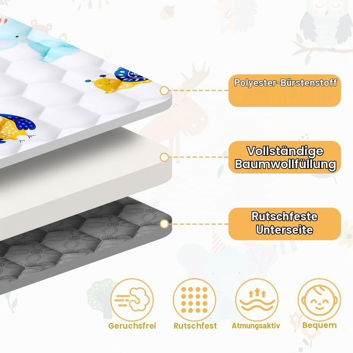 Aolso Baby Spielmatte, 127x127 cm Baby Krabbelmatte, Baby Faltbare Spielmatte, Krabbeldecke für Baby