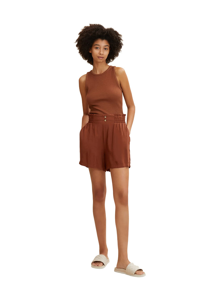 TOM TAILOR Denim Damen Stoff Bermuda Shorts 1031788 XL 29566 - Nut Brown, XL 29566 - Nut Brown