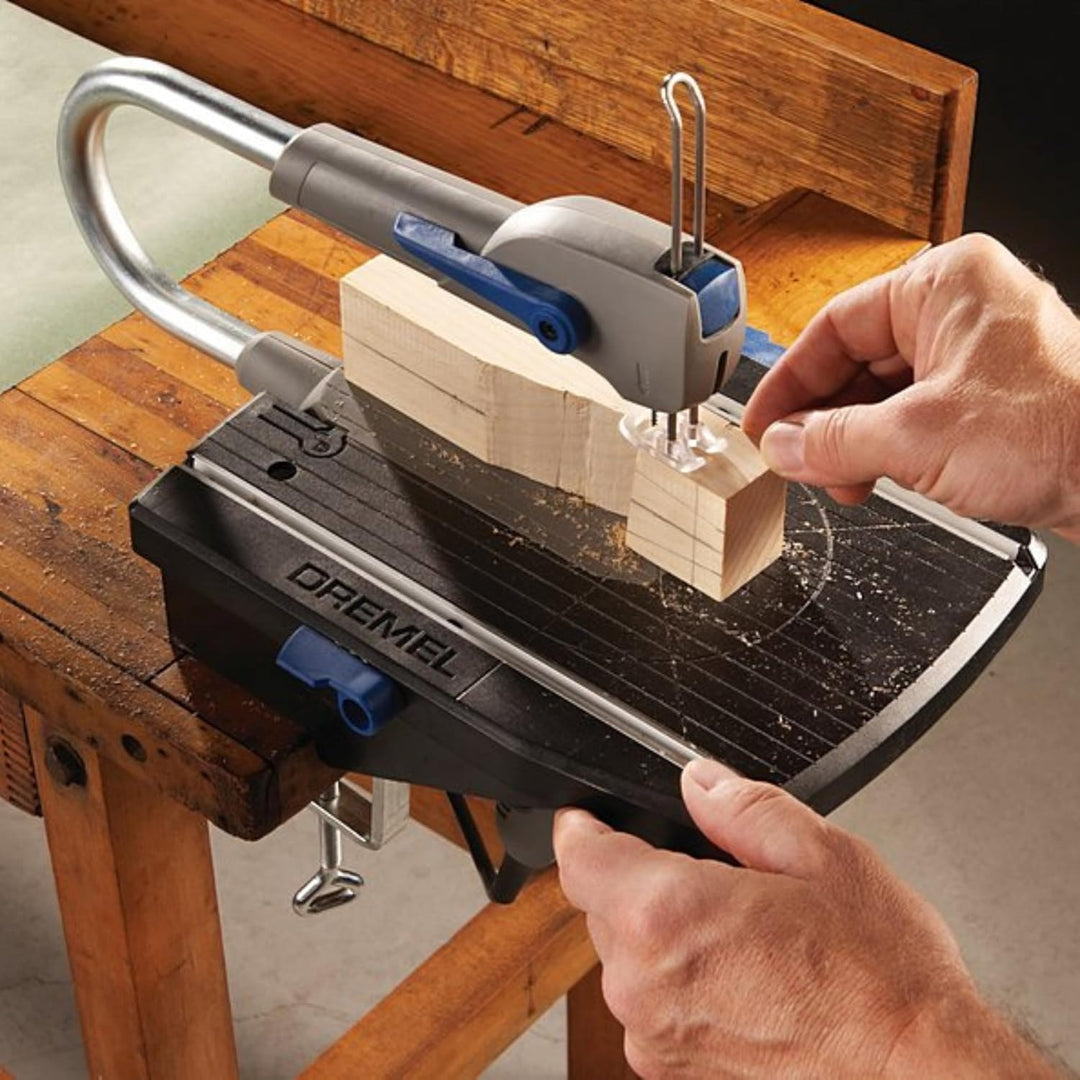 Dremel MS20 Moto-Saw Dekupiersäge, kompakte 2-in-1-Tischkreissäge (70 W) mit 1 Zubehörteil und 5 Säg