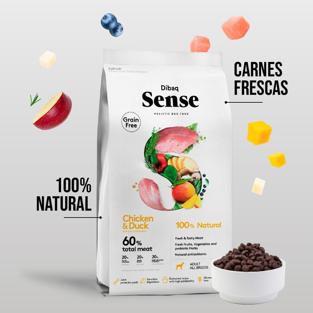Dibaq Sense Grain Free Huhn & Ente, 100% natürliches Hundefutter 12 kg.