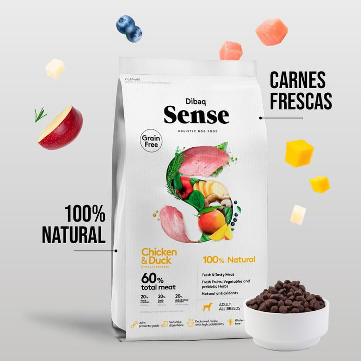 Dibaq Sense Grain Free Huhn & Ente, 100% natürliches Hundefutter 12 kg.