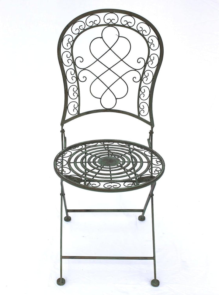 DanDiBo Gartenstuhl Metall Malega Patina 12185 Metallstuhl Stuhl Garten Vintage Eisen Nostalgie Eise