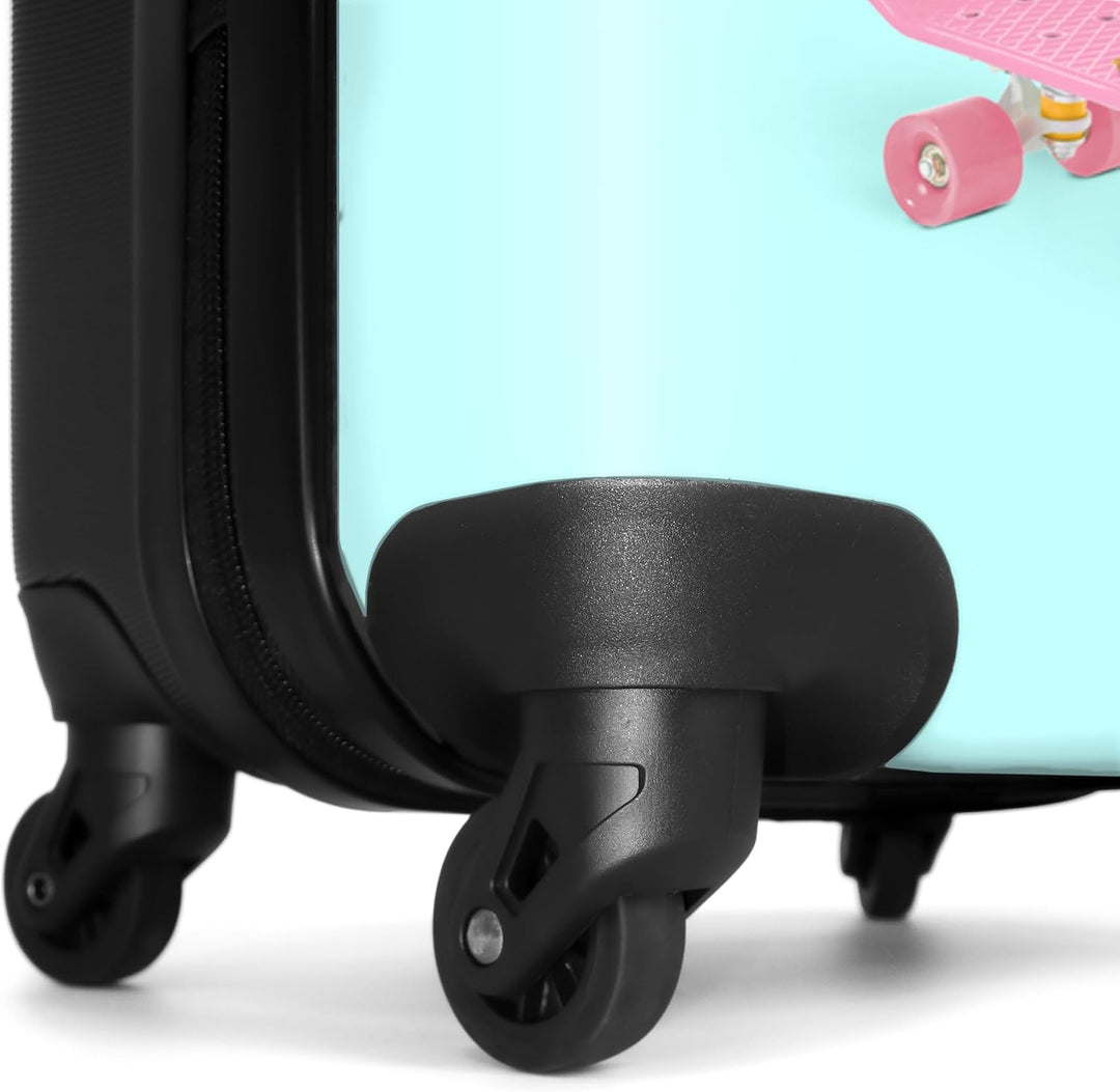 NoBoringSuitcases.com® Koffer Handgepäck Trolley Rollkoffer Kleine Reisekoffer mit 4 Rollen - Ente -
