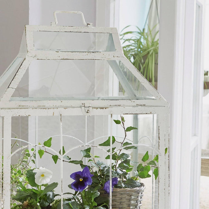 LOBERON® Laterne Couriar, individuell befüllbar, handgemachtes Shabby-Finish, Deko-Objekt mit Vintag