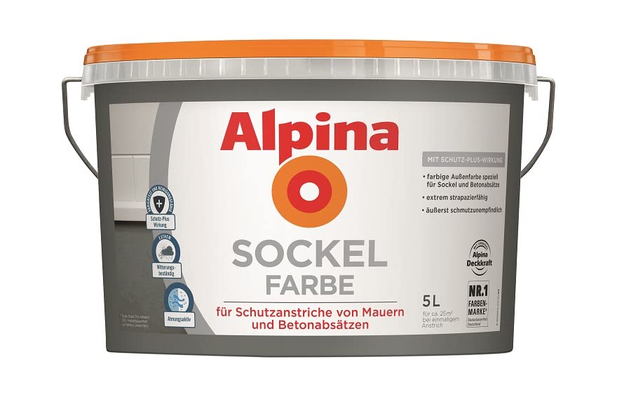 Alpina Sockelfarbe 5 Liter Grau matt, Grau
