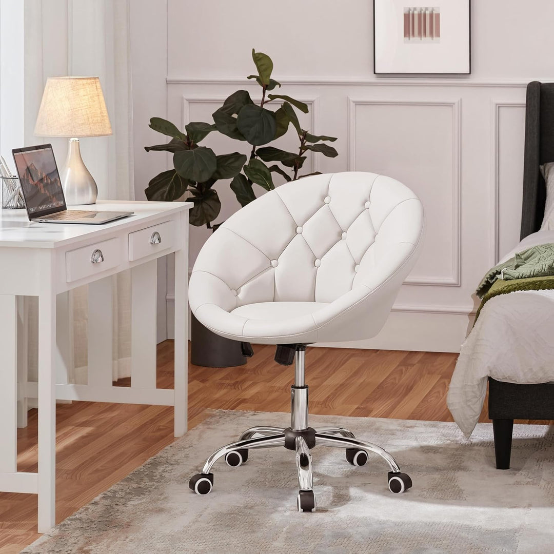 Yaheetech Schreibtischstuhl Ergonomischer Schminktisch Stuhl, Bürostuhl, höhenverstellbar Bürosessel