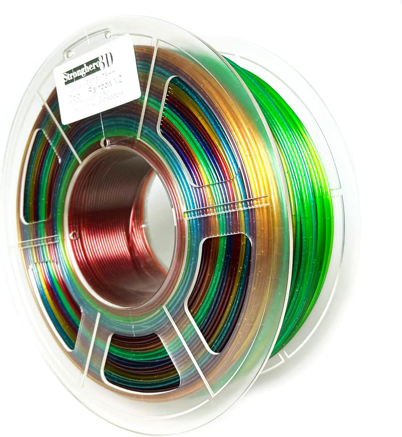 Stronghero3D PETG 3D Drucker Filament 1.75mm Mehrfarbig Translucent Regenbogen 1kg Genauigkeit +/- 0