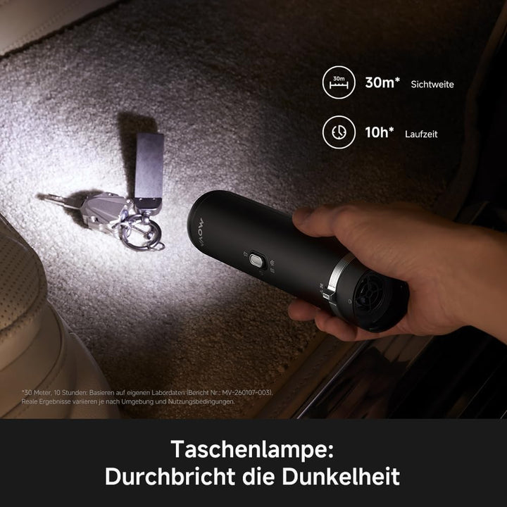 Mova H10 Multifunktionaler Handstaubsauger, 18.000Pa Saugkraft mit Magnet-Warnlicht, Sicherheitshamm