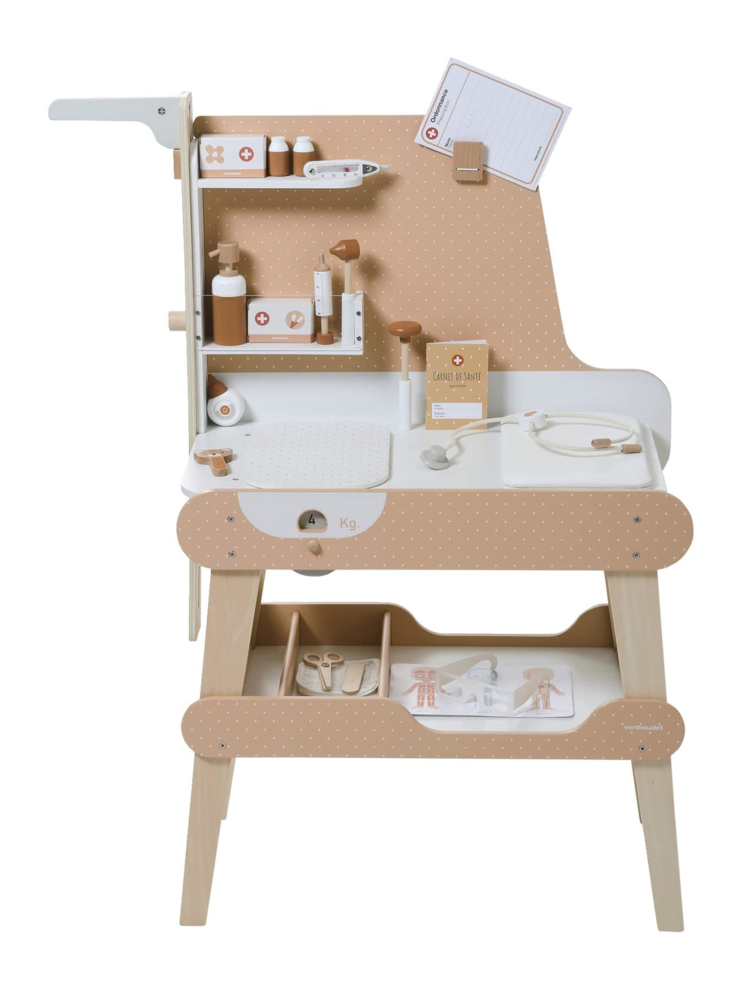 Vertbaudet Kinder Spieltisch,Kinderarztpraxis, Holz FSC® weiss Weiss Einheitsgrösse, Weiss Einheitsg