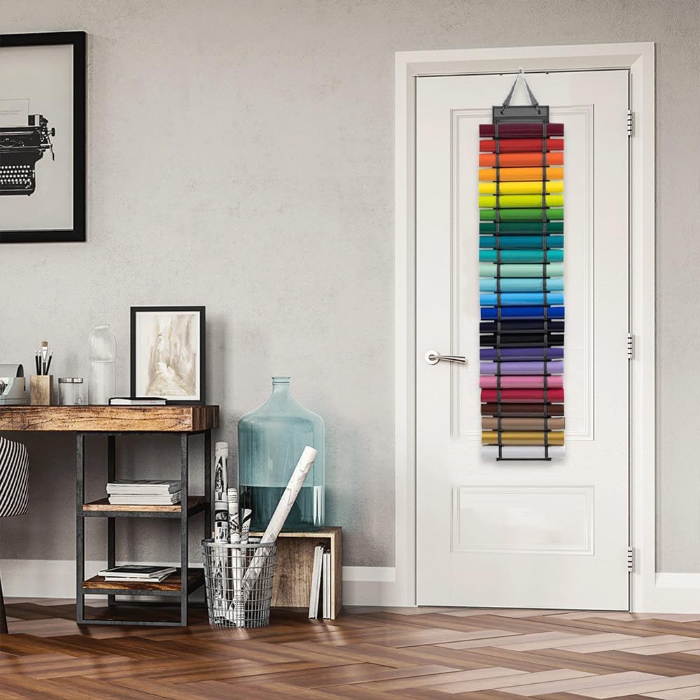 Vinyl Rollen Organizer mit 24 Fächern - Vinyl Aufbewahrungshalter und Rollen Halter für Papier, Gesc