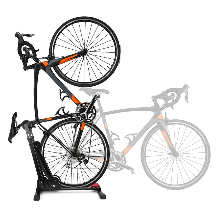 Fahrradständer Boden, vertikaler und horizontaler höhenverstellbarer Fahrradbodenständer, Freistehen
