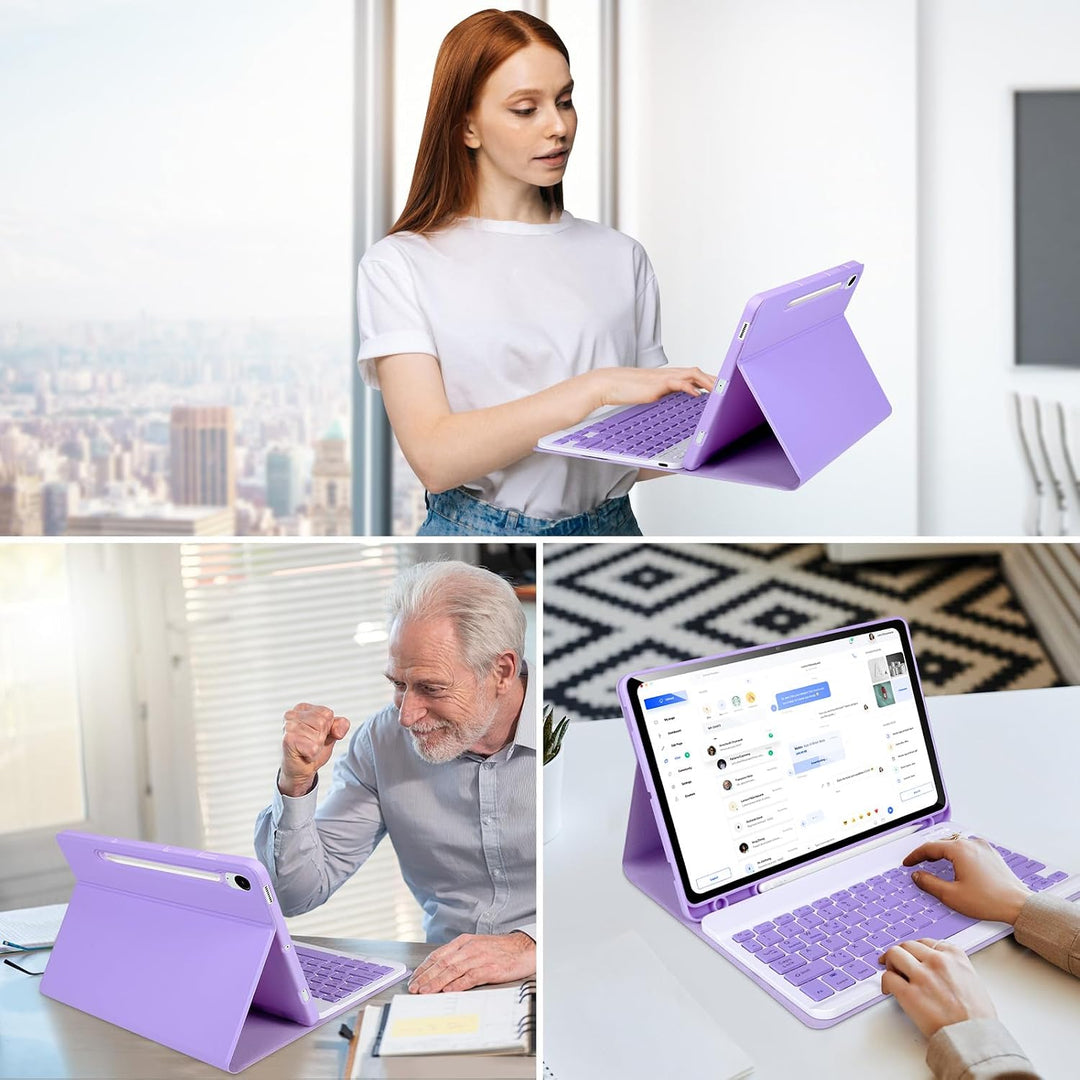 Tastaturhülle für Samsung Galaxy Tab S10 Lite/S10 FE/S9 FE/ S9,11 Zoll, 2025/2023, abnehmbare drahtl