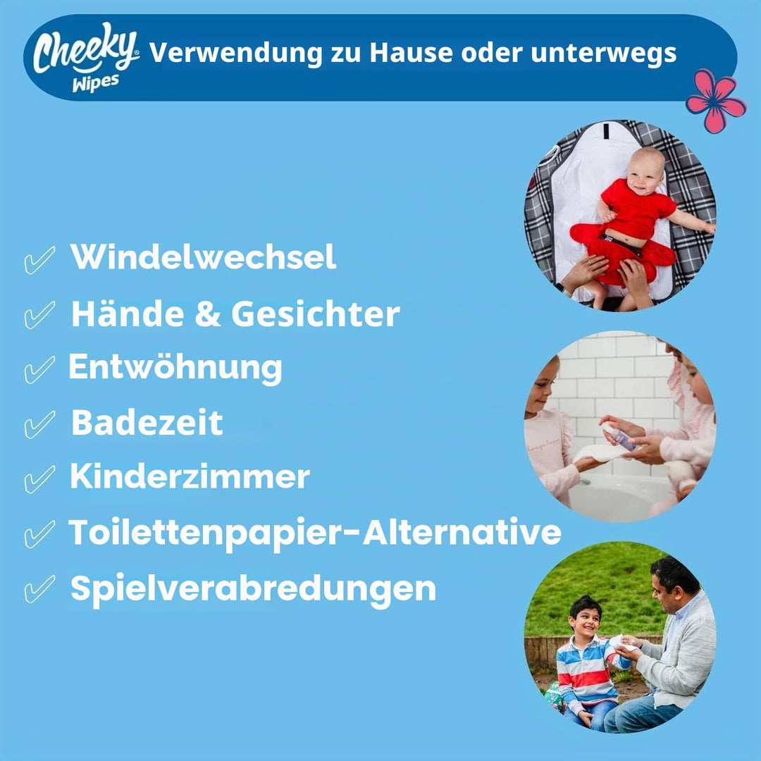 Cheeky Wipes - Babytücher aus Baumwolle, weiss, 25 Stück - 15 x 15 cm