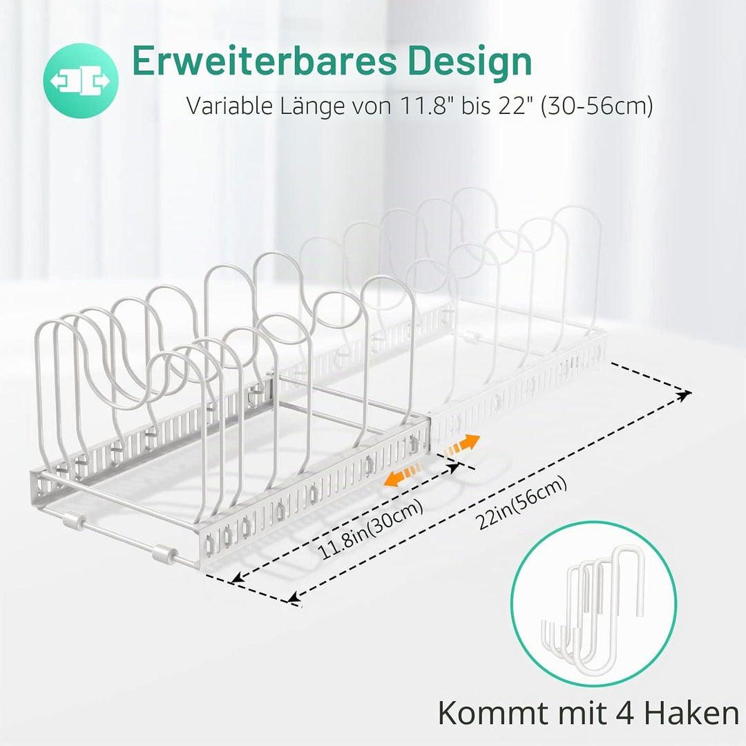 Puricon Deckel und Pfannenhalter Topfdeckelhalter Pfannen Aufbewahrung Topf Organizer Pan Rack für K