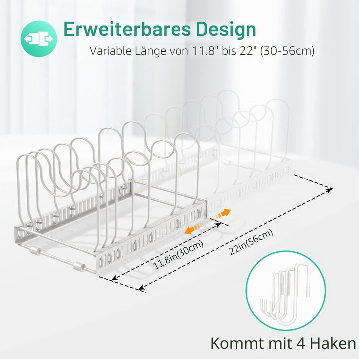 Puricon Deckel und Pfannenhalter Topfdeckelhalter Pfannen Aufbewahrung Topf Organizer Pan Rack für K