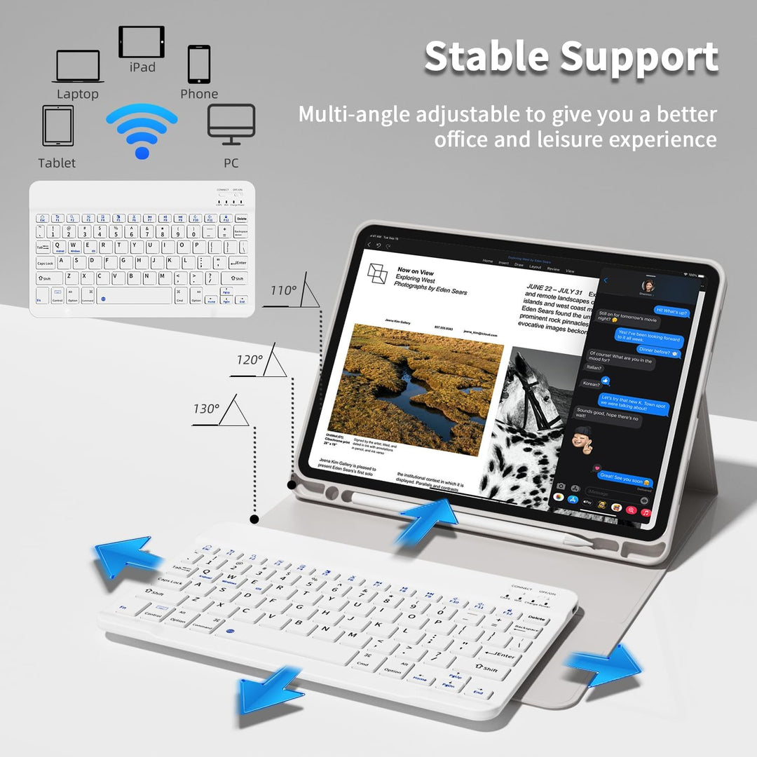 JKSML Tastatur Hülle für iPad Pro 11" 4.Gen 2022/3.Gen 2021/2.Gen 2020 mit Pencil Halter, Soft TPU R