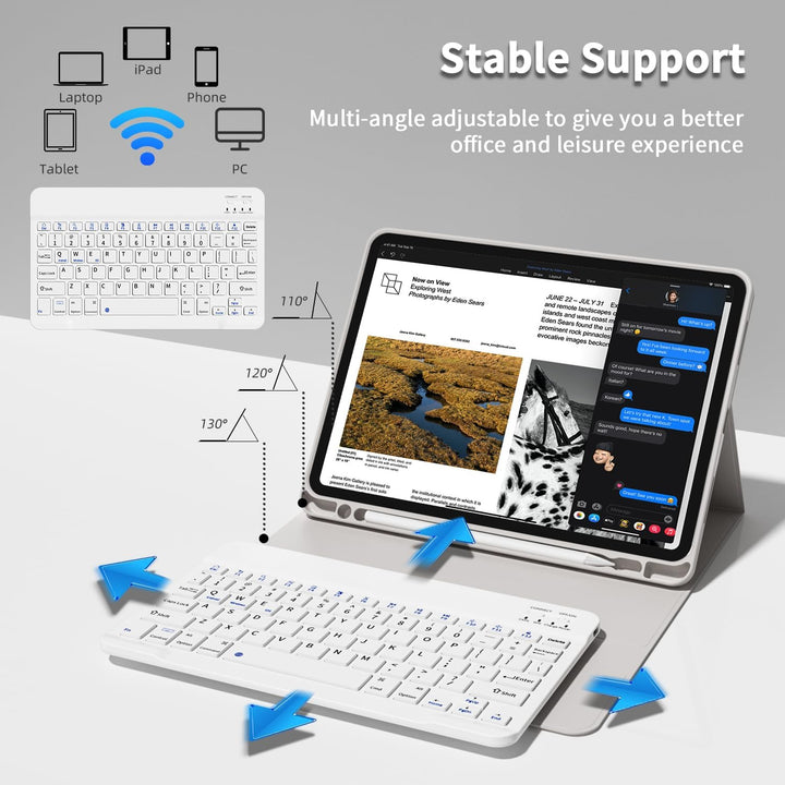JKSML Tastatur Hülle für iPad Pro 11" 4.Gen 2022/3.Gen 2021/2.Gen 2020 mit Pencil Halter, Soft TPU R
