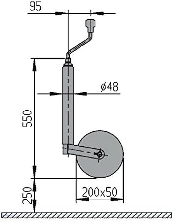 AL-KO Stützrad 1222437, Ø48mm Plus, verstärkt, 300kg, Vollgummi, Metallfelge, Drucklager, für Anhäng