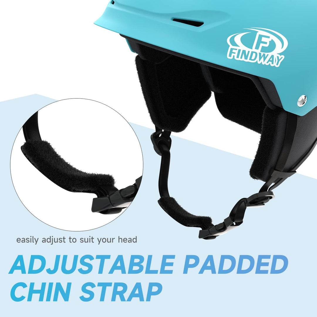 Findway Skihelm für Herren & Damen,Snowboard Helm mit Ohrenschützer für Erwachsene Jugend mit Verste