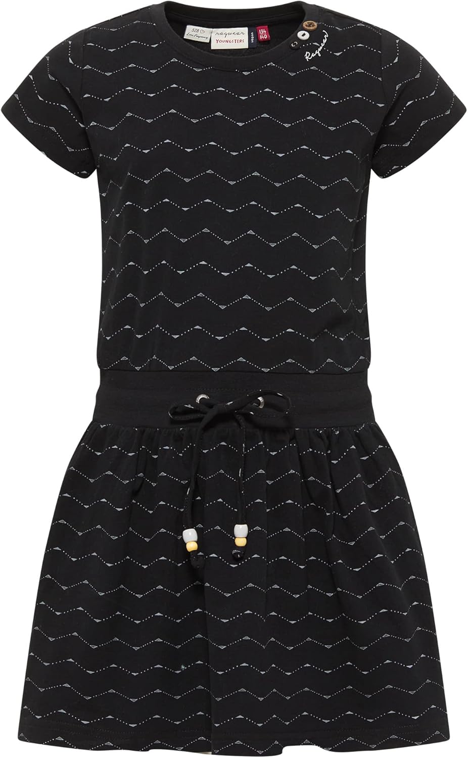 Ragwear Mädchen Kleid MAGY Zig ZAG Sommerkleid in sommerlichen Farben aus weicher Baumwolle, 128 Sch