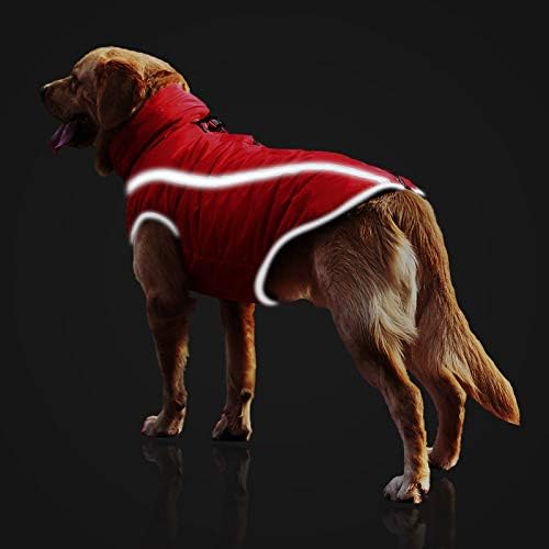 Idepet Wasserdichter Hundemantel Winter Warme Jacke, Winddichte Haustierkleidung Hundejacke Outfit f