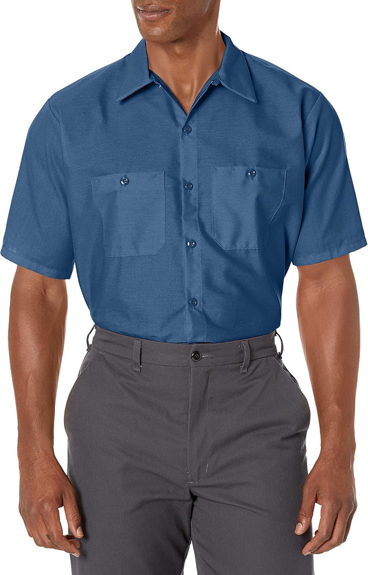 Red Kap Herren Men's Short Sleeve Industrial Work Shirt Work Utility Hemd (1er Pack) M Dunkelblau, M