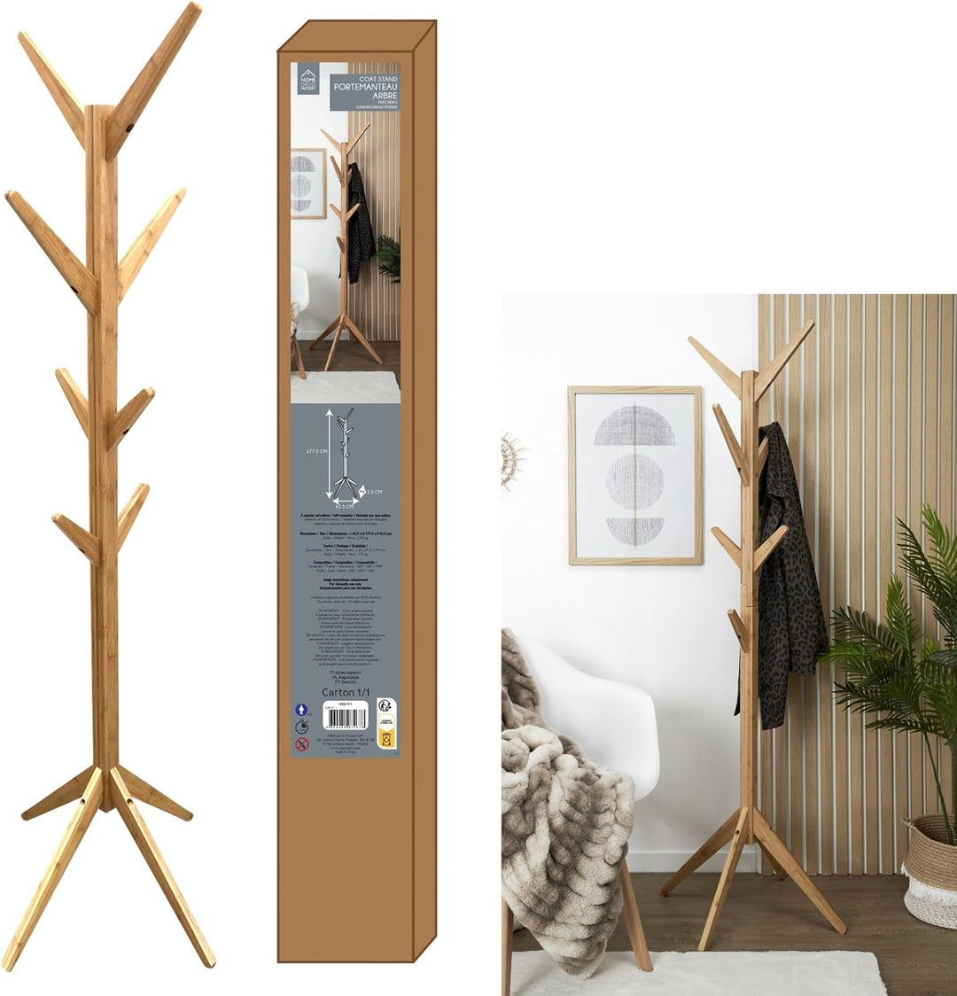 PERCHERO H.178 CM MADERA