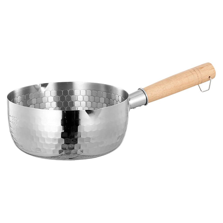 DOITOOL Yukihira-Pfanne aus Edelstahl, traditionell, japanischer Stiel, mit Holzgriff, Milchtopf für