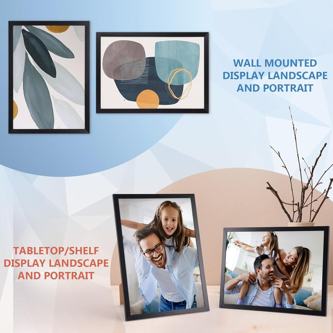 Hoikwo 18 Stück Bilderrahmen A4 Set, Schwarze Rahmen din A4 für 21x29,7 cm Foto Bilder Kinderzeichnu